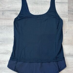 Women’s Lululemon Size 6 Black Faux Layered Athletic Tank Top